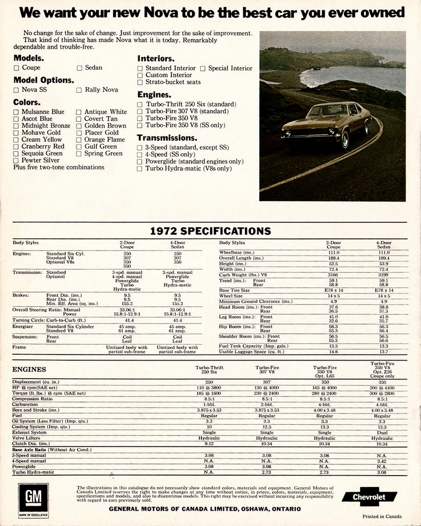 1972 Chevrolet Nova Canadian Brochure Page 7